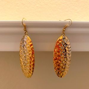 Copper / Radiant Gold Metal Drop Earrings